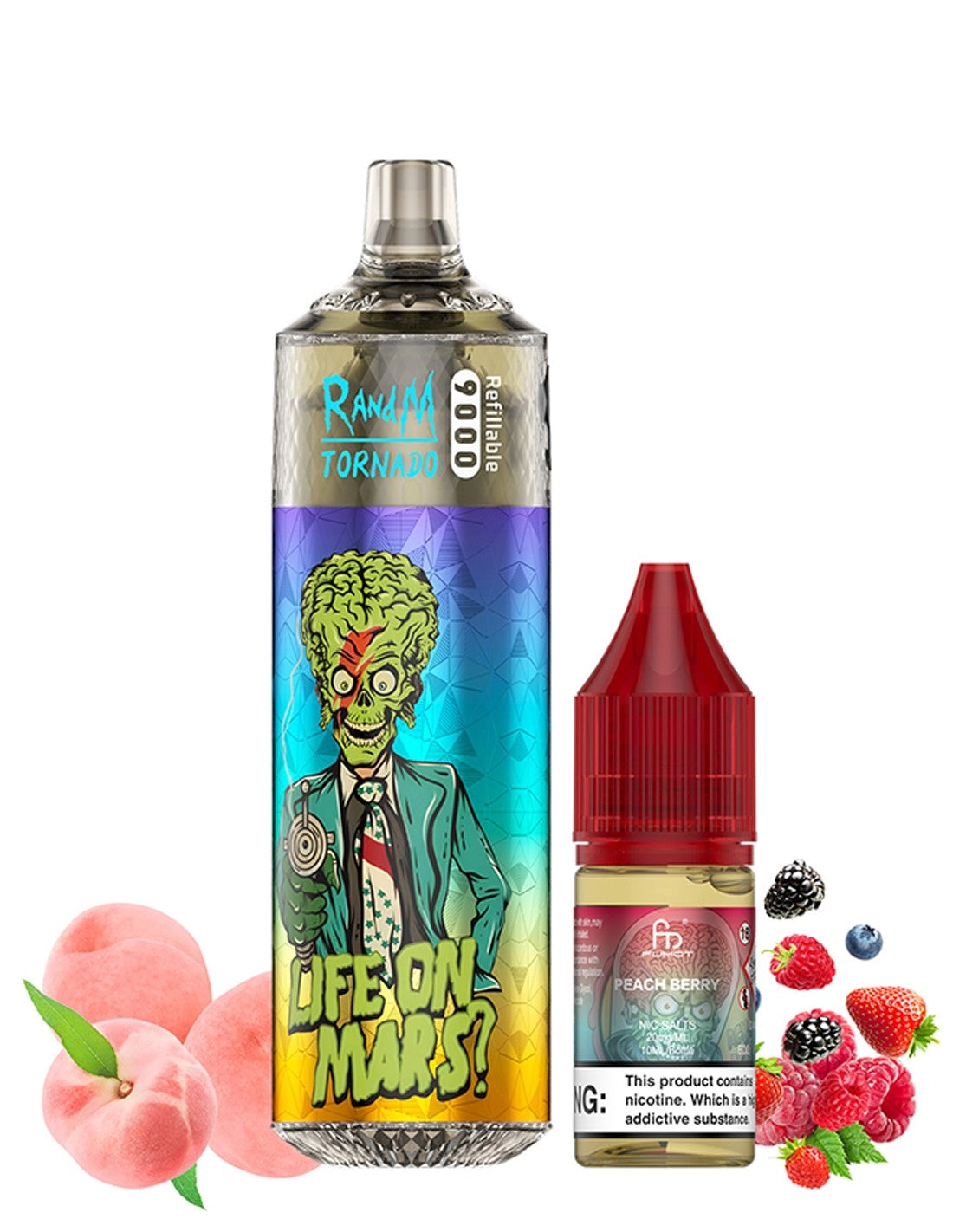Puff 9k RandM Tornado rechargeable - Peach Berry