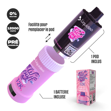 WPuff 12K - Kit Fruits Rouges (Batterie + 1 Pod)