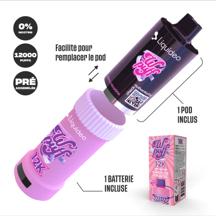 WPuff 12K - Kit Grosse Fraise (Batterie + 1 Pod)