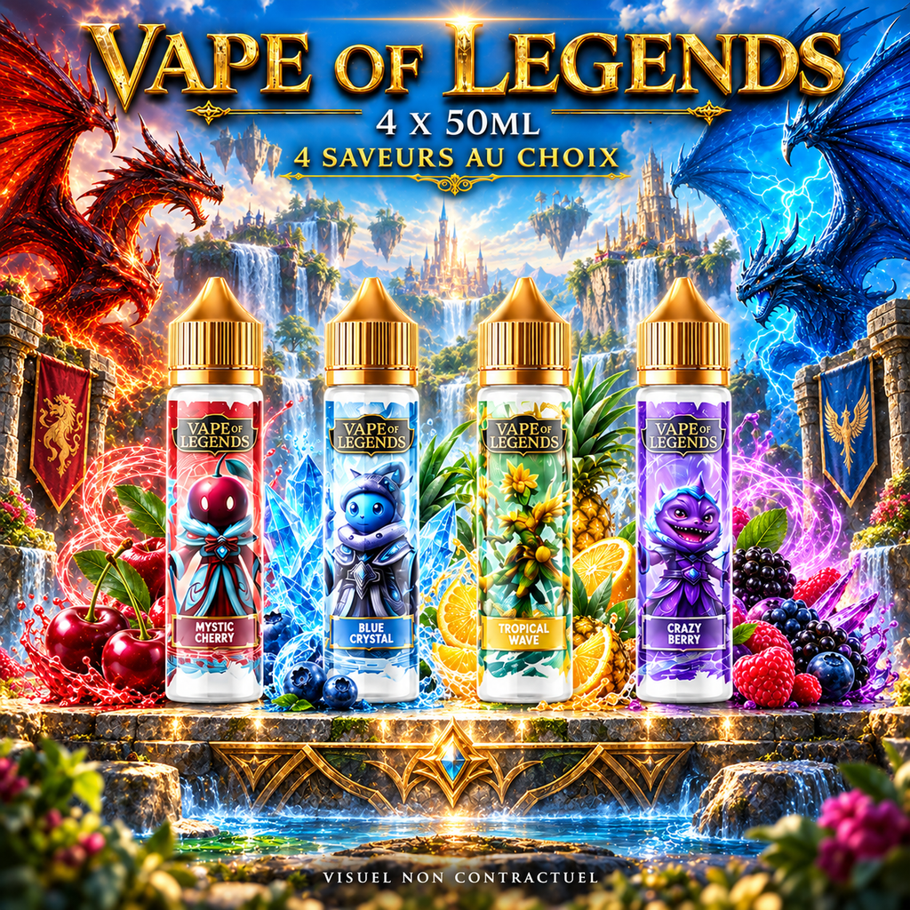 Pack 4 Vape Of Legends au choix - 4x50ml