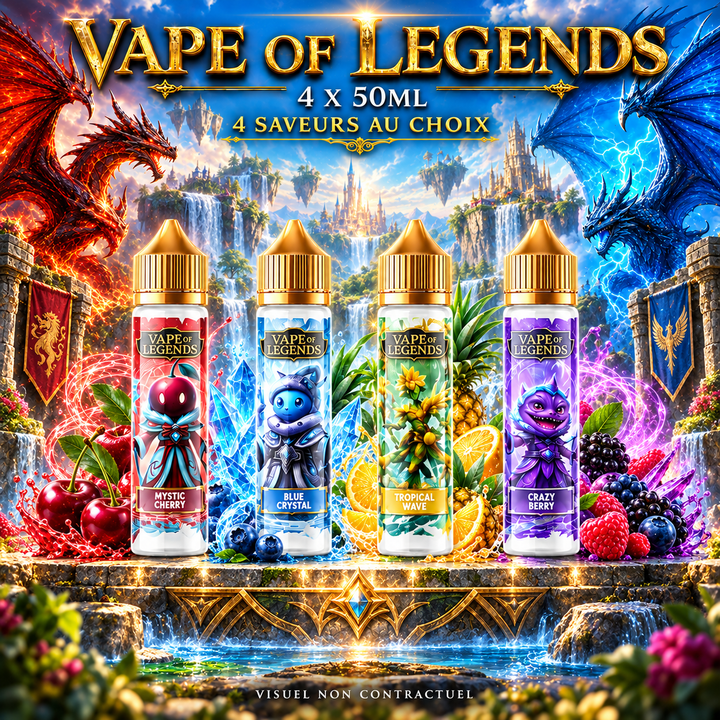 Pack 4 Vape Of Legends au choix - 4x50ml
