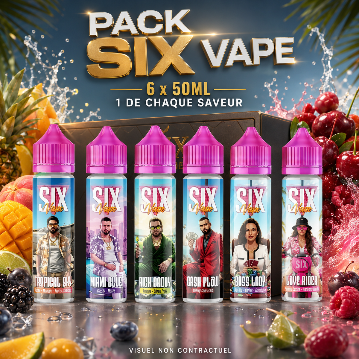 Pack 4 SIX VAPE au choix - 4x50ml