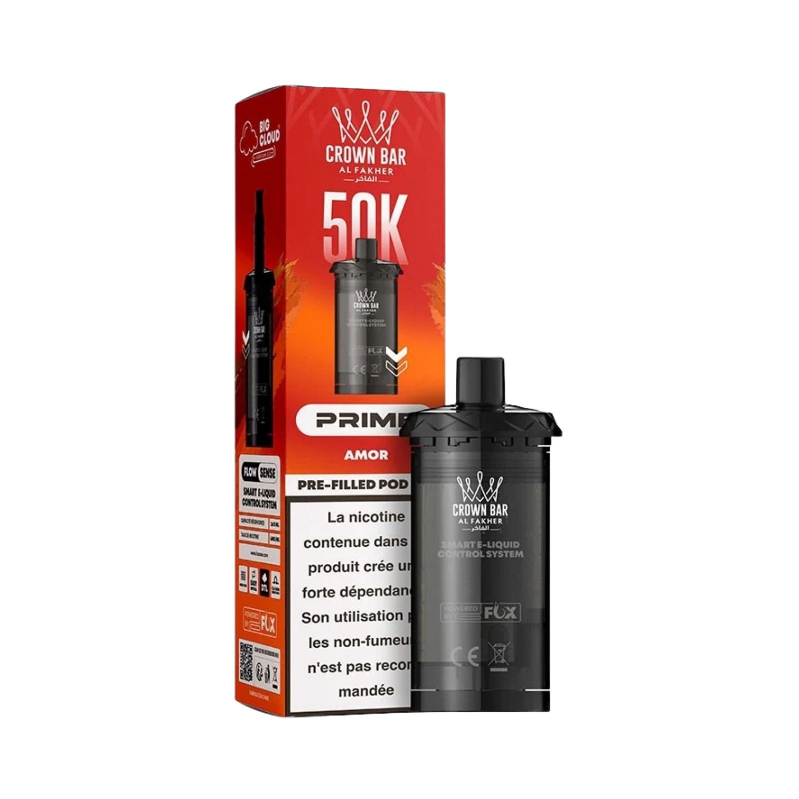 Cartouches Hyper Max Prime 50K Crown Bar Amor Al Fakher