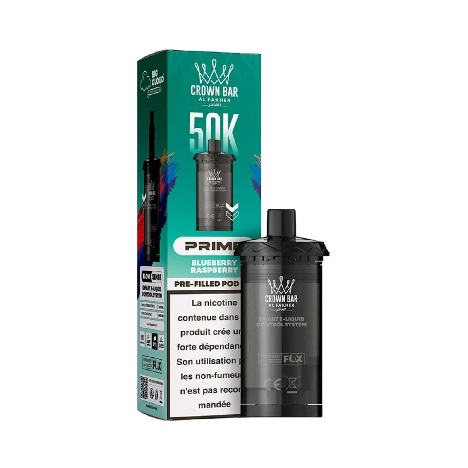 Cartouches Hyper Max Prime 50K Crown Bar Blueberry Raspberry Al Fakher