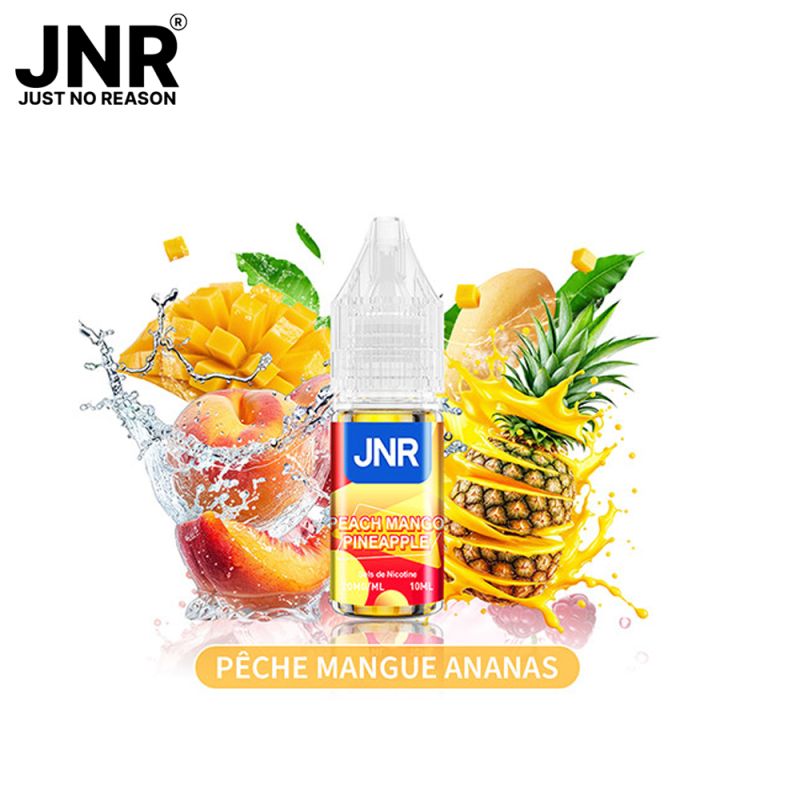 Saveurs pêche, mangue et ananas de l'e-liquide Peach Mango Pineapple JNR 10 ml