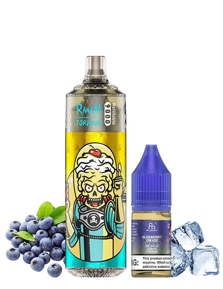Puff 9k RandM Tornado rechargeable - Blueberry On Ice