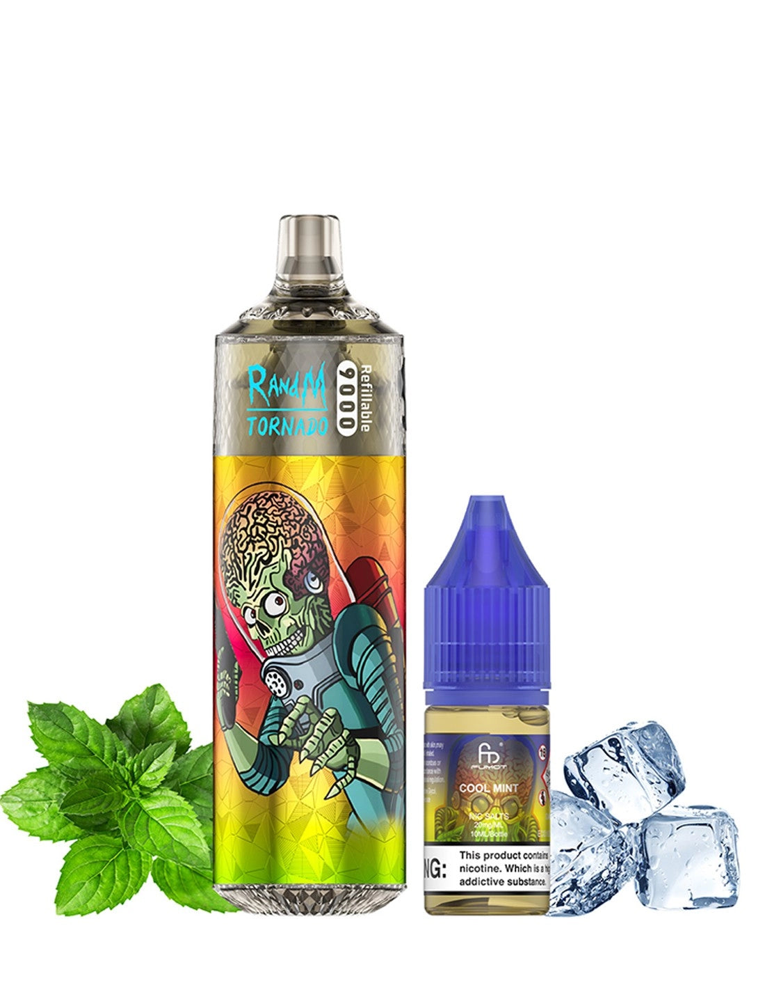 Puff 9k RandM Tornado rechargeable - Cool Mint