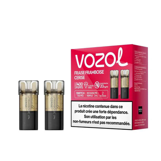 Vozol - Cartouches Fraise Framboise Cerise - Switch Pro